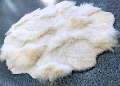 multi-layer WHITE rug shaggy design, Vloerkleed -schapenvacht-kort-langhaar-mix-