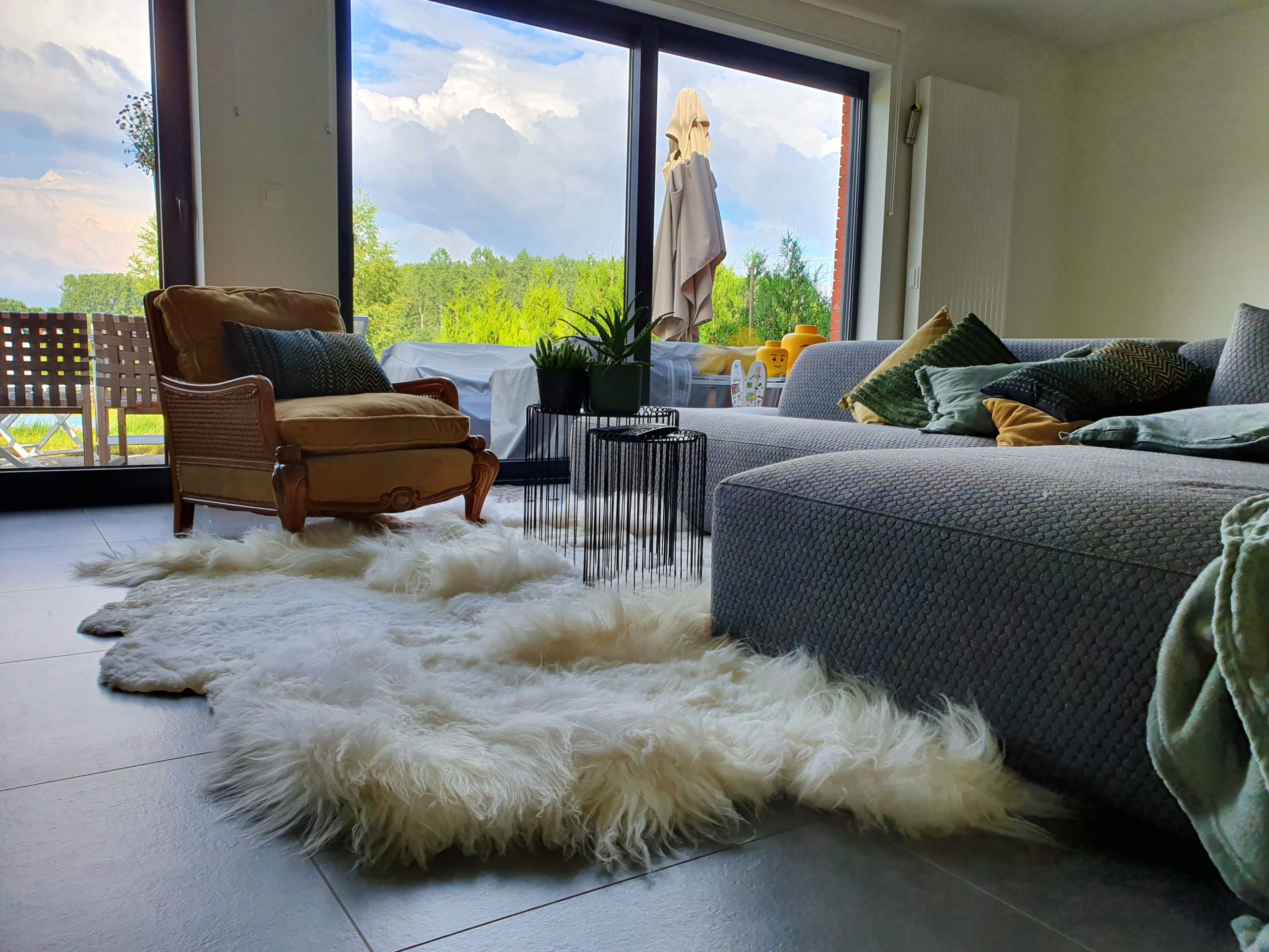 Donja HD IJslands schapenvacht tapijt vloerkleed wit multimix shaggy 140/200 cm /2 Het