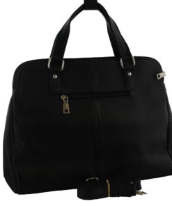 S-C6.1 Black Leather Bag with Mixed color Cow Hide - Every Bag is Unique 42x30x12cm