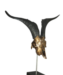 A design piece, handmade Dutch country  goat with long horns