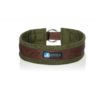 Annyx honden halsband gewatteerd met halfslip sluiting olijfgroen/bruin