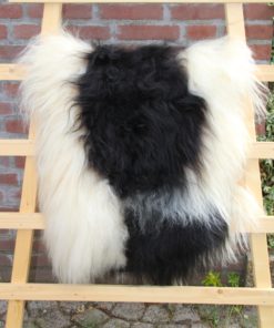 IJslandse schapenvacht Langharig Kleur: zwart/wit Maat 0 ( XL)