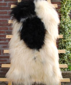 IJslandse schapenvacht Langharig Kleur: zwart/wit Maat 0 ( XL)